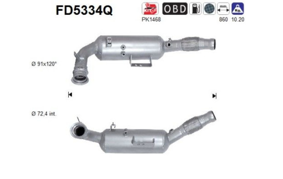 Diesel particulate filter, exhaust system FD5334Q AS