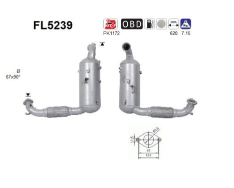 Diesel particulate filter, exhaust system FL5239 AS