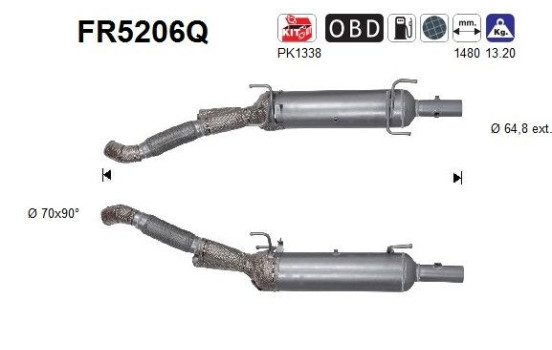 Diesel particulate filter, exhaust system FR5206Q AS