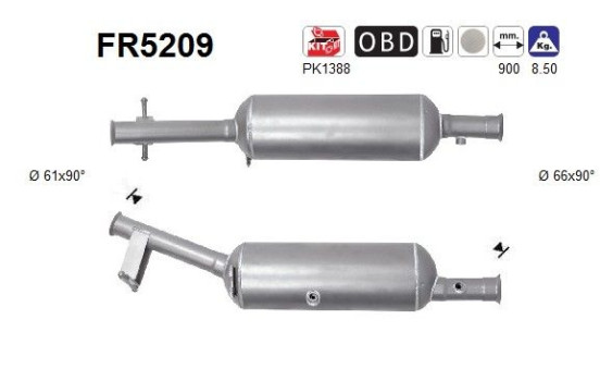 Diesel particulate filter, exhaust system FR5209 AS