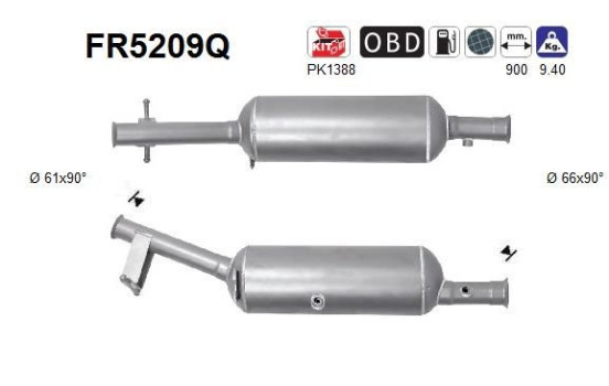 Diesel particulate filter, exhaust system FR5209Q AS