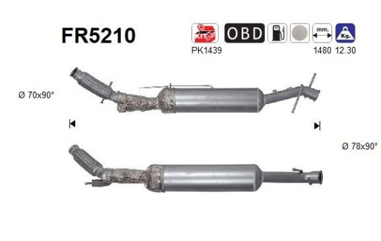 Diesel particulate filter, exhaust system FR5210 AS