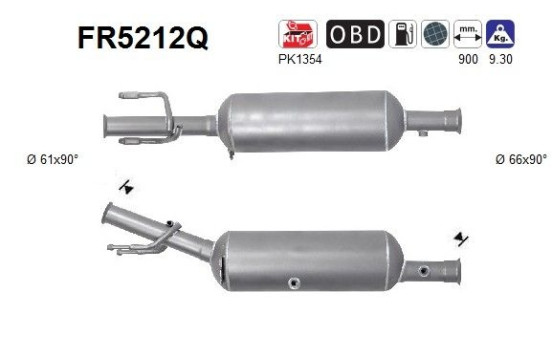 Diesel particulate filter, exhaust system FR5212Q AS