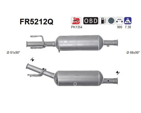 Diesel particulate filter, exhaust system FR5212Q AS