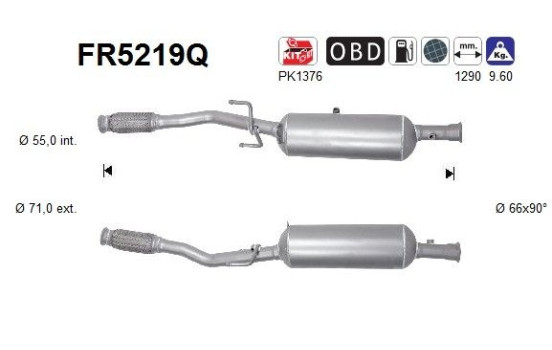 Diesel particulate filter, exhaust system FR5219Q AS
