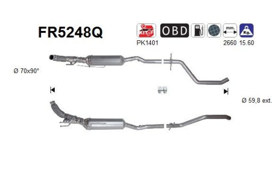 Diesel particulate filter, exhaust system FR5248Q AS