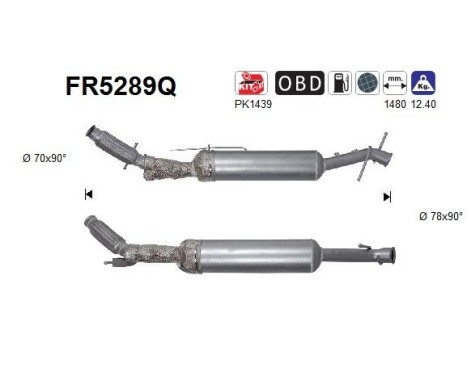 Diesel particulate filter, exhaust system FR5289Q AS