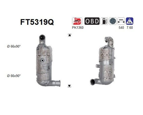 Diesel particulate filter, exhaust system FT5319Q AS