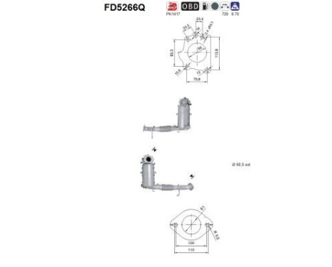 Diesel particulate filter FD5266Q AS