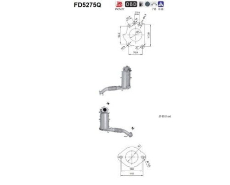 Diesel particulate filter FD5275Q AS