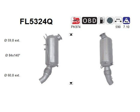 Diesel particulate filter FL5324Q AS