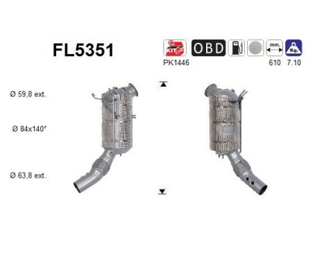 Diesel particulate filter FL5351 AS