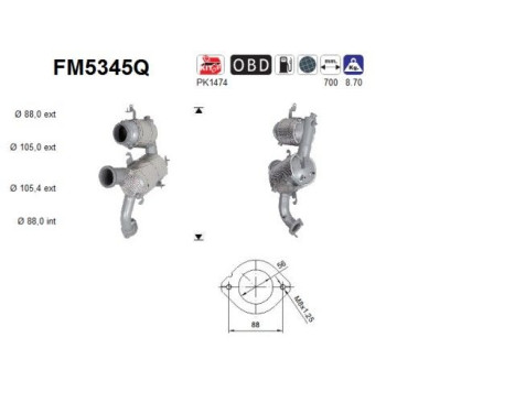 Diesel particulate filter FM5345Q AS