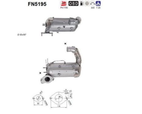 Diesel particulate filter FN5195 AS