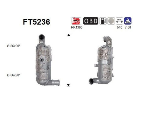 Diesel particulate filter FT5236 AS, Image 2