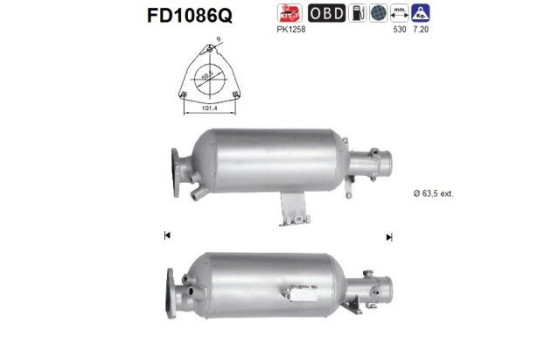 Particulate filter, exhaust system FD1086Q AS