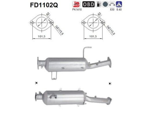 Particulate filter, exhaust system FD1102Q AS
