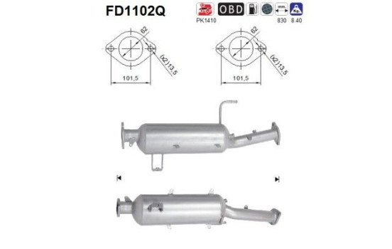 Particulate filter, exhaust system FD1102Q AS