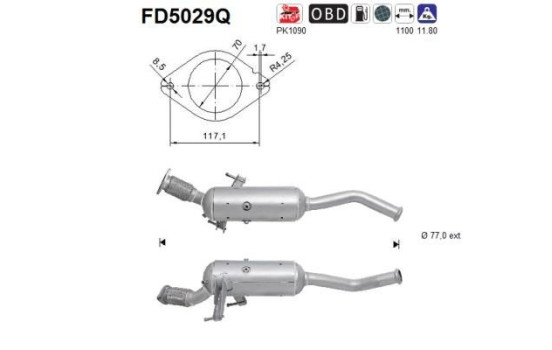 Particulate filter, exhaust system FD5029Q AS