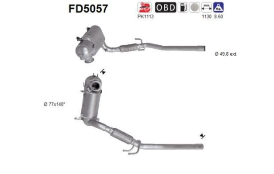 Particulate filter, exhaust system FD5057 AS