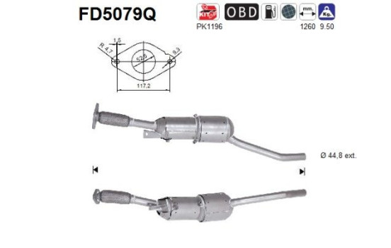 Particulate filter, exhaust system FD5079Q AS