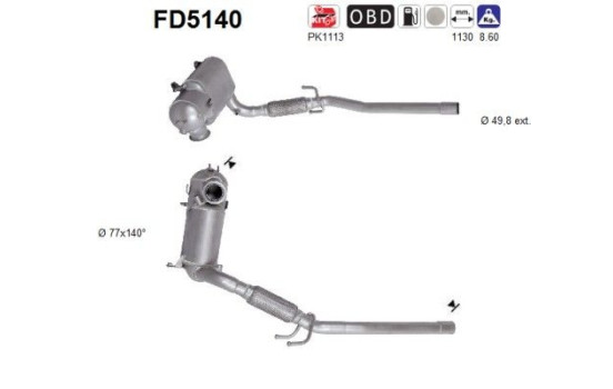 Particulate filter, exhaust system FD5140 AS