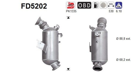 Particulate filter, exhaust system FD5202 AS
