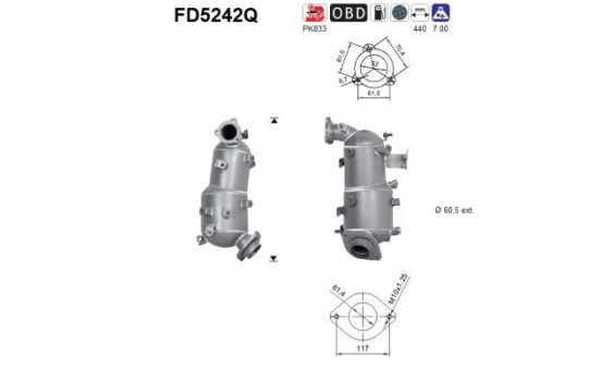 Particulate filter, exhaust system FD5242Q AS