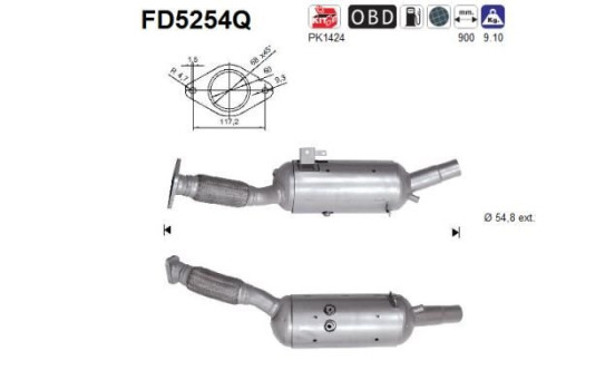 Particulate filter, exhaust system FD5254Q AS