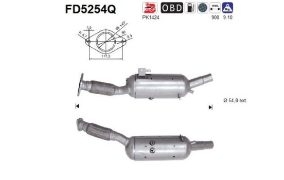 Particulate filter, exhaust system FD5254Q AS