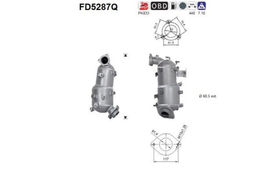 Particulate filter, exhaust system FD5287Q AS