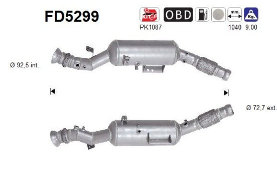 Particulate filter, exhaust system FD5299 AS