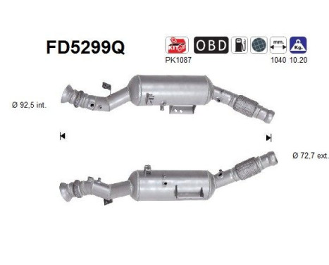 Particulate filter, exhaust system FD5299Q AS
