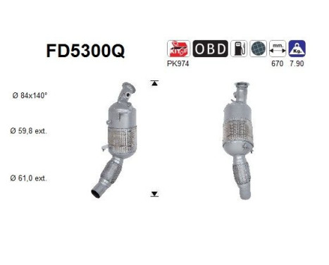 Particulate filter, exhaust system FD5300Q AS
