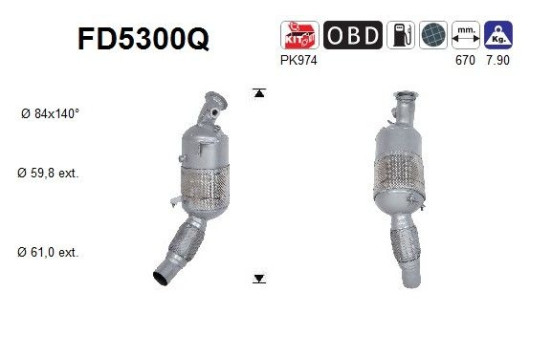 Particulate filter, exhaust system FD5300Q AS