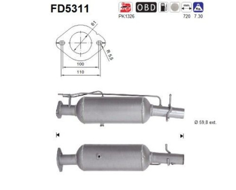 Particulate filter, exhaust system FD5311 AS