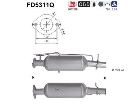 Particulate filter, exhaust system FD5311Q AS