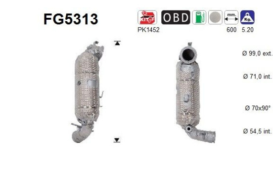 Particulate filter, exhaust system FG5313 AS