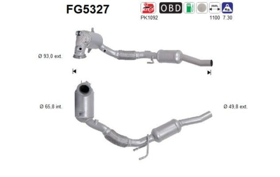 Particulate filter, exhaust system FG5327 AS