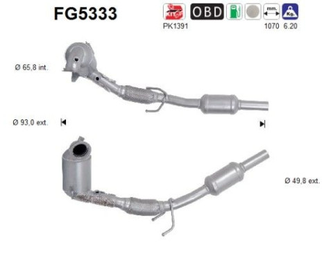 Particulate filter, exhaust system FG5333 AS