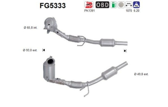 Particulate filter, exhaust system FG5333 AS