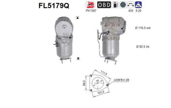 Particulate filter, exhaust system FL5179Q AS