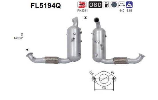 Particulate filter, exhaust system FL5194Q AS