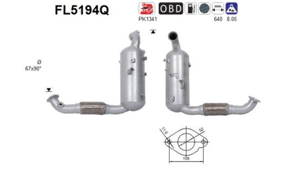 Particulate filter, exhaust system FL5194Q AS