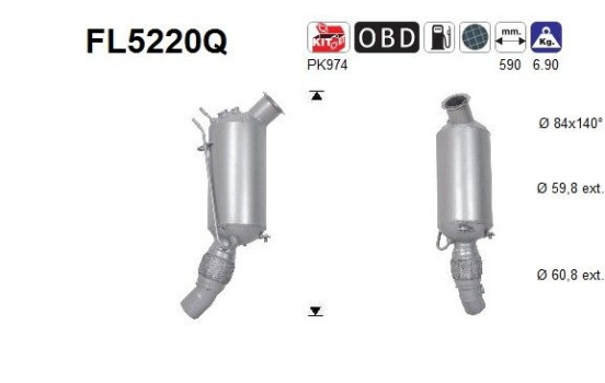 Particulate filter, exhaust system FL5220Q AS