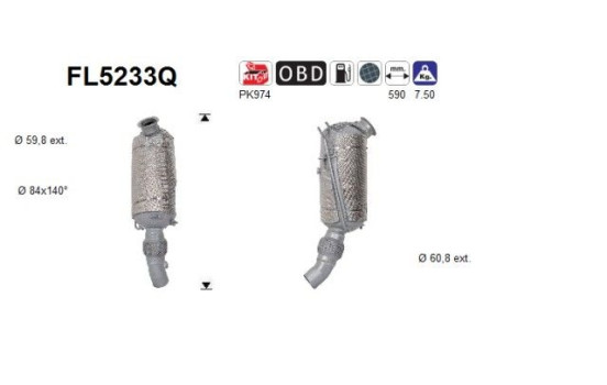 Particulate filter, exhaust system FL5233Q AS