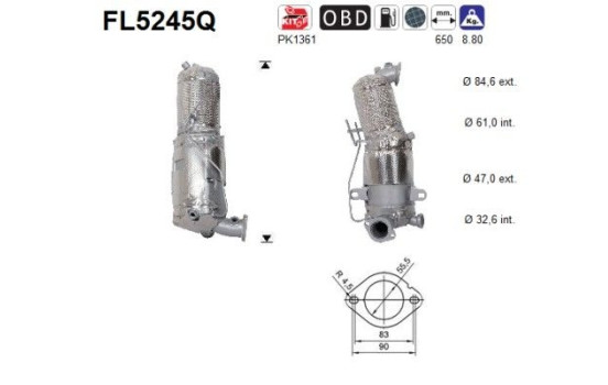 Particulate filter, exhaust system FL5245Q AS