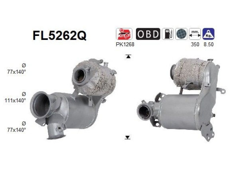 Particulate filter, exhaust system FL5262Q AS