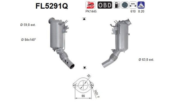 Particulate filter, exhaust system FL5291Q AS