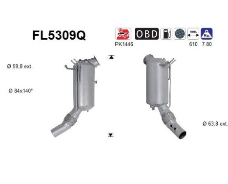 Particulate filter, exhaust system FL5309Q AS